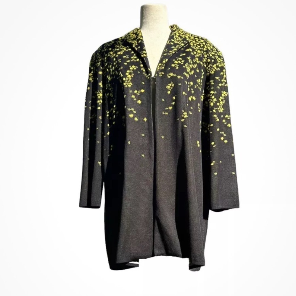 MISOOK Heritage Fit Knit Cardigan Jacket Size XL Black Green - Picture 3 of 11